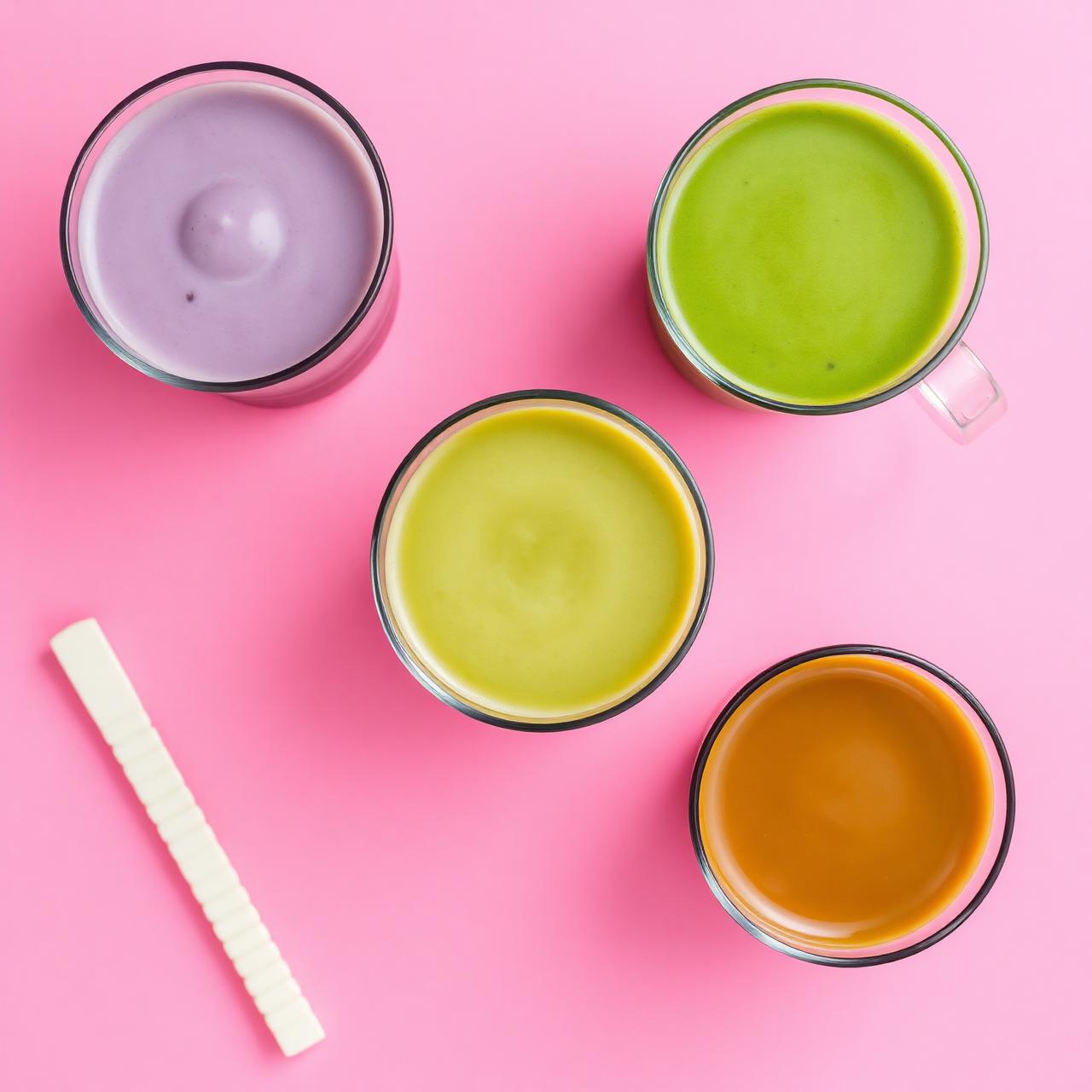 Trio of boba drinks